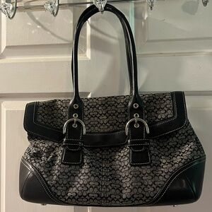 Coach Black and Gray Shoulder Bag